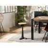 MACABANE ROBIN - Tabouret Industriel Assise Acacia Recyclé Hauteur Ajustable Pieds Métal Gris Anthracite - Anthracite