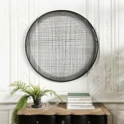 MACABANE THEODORE - Décoration Murale Ronde 100x100cm Métal Noir - Noir -MACABANE Elegant store 19124808 4