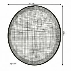 MACABANE THEODORE - Décoration Murale Ronde 100x100cm Métal Noir - Noir -MACABANE Elegant store 19124808 5