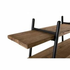 MACABANE ALIDA - Étagère Pyramidale 4 Niveaux Teck Recyclé Métal Noir - Brun -MACABANE Elegant store 19452708 4