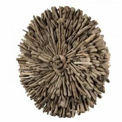 MACABANE SUZY - Décoration Murale Ronde 80x80cm Bois Flotté - Naturel -MACABANE Elegant store 19452718 5