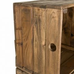 MACABANE NOLAN - Meuble De Rangement 6 Caisses Marron Bois Mahogany - Esprit Brocante - Bois Naturel -MACABANE Elegant store 19685043 3