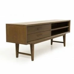 MACABANE LAURE - Meuble TV Marron 2 Tiroirs 2 Niches Bois Mindi - Noyer 11 MACABANE LAURE - Meuble TV Marron 2 Tiroirs 2 Niches Bois Mindi - Noyer -MACABANE Elegant store 19685045 5