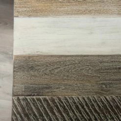 MACABANE LEANDRE - Console Noire Rectangulaire Avec Tablette Bois Acacia Et Acier Noir - Multicouleurs Vieillies -MACABANE Elegant store 20036980 4