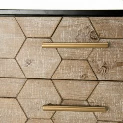 MACABANE DALIE - Buffet Noir 2 Portes 3 Tiroirs Scandi Bois Sapin Marqueté Pieds Métal Doré - Noir 11 MACABANE DALIE - Buffet Noir 2 Portes 3 Tiroirs Scandi Bois Sapin Marqueté Pieds Métal Doré - Noir -MACABANE Elegant store 20036984 5