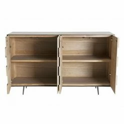 MACABANE CLEMENCE - Buffet 4 Portes Bois Sapin Et Pieds Métal - Naturel -MACABANE Elegant store 20249069 4