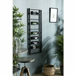 MACABANE HABY - Étagère Range-bouteilles Droit 8 Niveaux 8 Bouteilles Métal Noir - Noir -MACABANE Elegant store 22790008 3