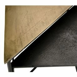MACABANE JONAS - Set De 2 Tables Gigognes Triangles Aluminium Doré Et Noir - Pieds Métal Noirs - Doré Et Noir -MACABANE Elegant store 24338062 4