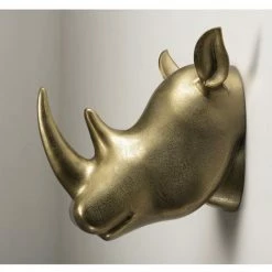 MACABANE JONAS - Décoration Sculpture Rhinocéros Aluminium Doré - Doré -MACABANE Elegant store 24338065 3