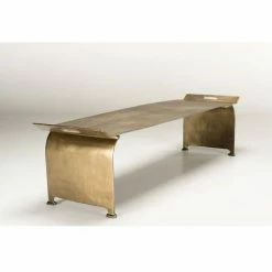MACABANE JONAS - Table Basse Rectangulaire/console Basse 163x40cm Aluminium Doré - Doré -MACABANE Elegant store 24338066 5