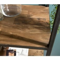 MACABANE ALIDA - Étagère Marron 4 Niveaux 4 Tiroirs Teck Recyclé Et Métal Noir - Brun -MACABANE Elegant store 24496008 3