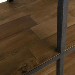 MACABANE ALIDA - Étagère Marron 4 Niveaux 4 Tiroirs Teck Recyclé Et Métal Noir - Brun -MACABANE Elegant store 24496008 5