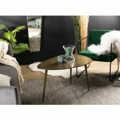 MACABANE JONAS - Table Basse Goutte D'eau Aluminium Doré - Doré