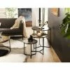 MACABANE JONAS - Set De 3 Tables Gigognes Rondes Aluminium Noir Doré Argenté - Pieds Métal Noir - Noir / Doré / Argenté -MACABANE Elegant store 26439177 1