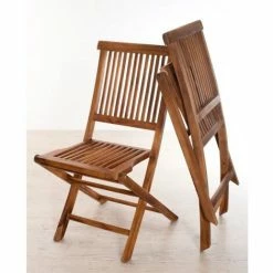 MACABANE HANNA - Ensemble De 2 Chaises De Jardin Java En Bois Teck Huilé - Marron -MACABANE Elegant store 27101871 3