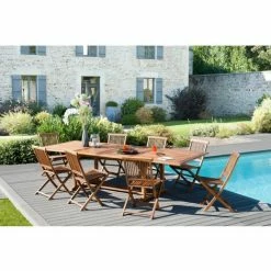 MACABANE HANNA - Ensemble De 2 Chaises De Jardin Java En Bois Teck Huilé - Marron -MACABANE Elegant store 27101871 4