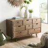MACABANE ANDREW - Commode Scandi Bois Marron 8 Tiroirs Sapin - Cannelle Vieillie -MACABANE Elegant store 27206561 1