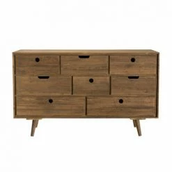 MACABANE ANDREW - Commode Scandi Bois Marron 8 Tiroirs Sapin - Cannelle Vieillie -MACABANE Elegant store 27206561 4