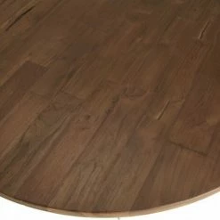 MACABANE ALIDA - Table Basse Coque Ronde 120x120cm Plateau Teck Recyclé Piétement Métal Blanc - Brun -MACABANE Elegant store 27206572 3