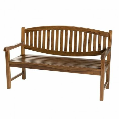 MACABANE HANNA - Banc De Jardin Ovale En Bois Teck Huilé 4 MACABANE HANNA - Banc De Jardin Ovale En Bois Teck Huilé – Image 2