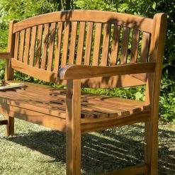 MACABANE HANNA - Banc De Jardin Ovale En Bois Teck Huilé 9 MACABANE HANNA - Banc De Jardin Ovale En Bois Teck Huilé -MACABANE Elegant store 27206582 3