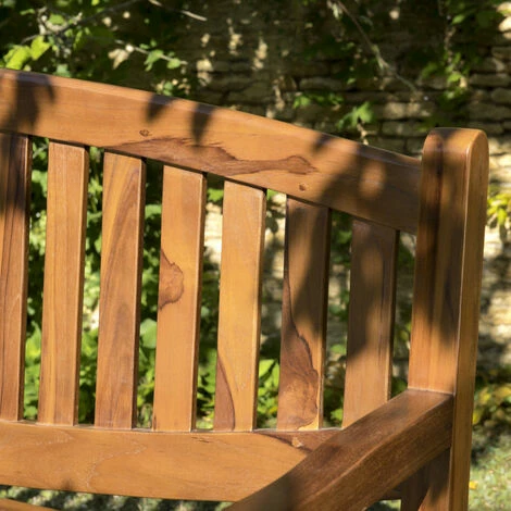 MACABANE HANNA - Banc De Jardin Ovale En Bois Teck Huilé 6 MACABANE HANNA - Banc De Jardin Ovale En Bois Teck Huilé – Image 4