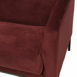 MACABANE NOE - Canapé NEW YORK 3 Places Tissu Couleur Bordeaux Pieds Métal Noir - Bordeaux -MACABANE Elegant store 27206596 3