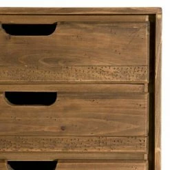 MACABANE ANDREW - Commode Scandi Bois Marron 4 Tiroirs Sapin - Cannelle Vieillie -MACABANE Elegant store 27206604 3