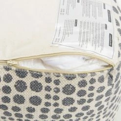 MACABANE CHARLES - Pouf Carré 46x46cm Tissu Coton Imprimé Pois Gris - Imprimé Pois Gris -MACABANE Elegant store 27206615 5