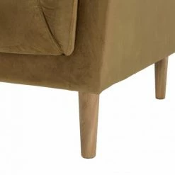 MACABANE NOE - Canapé PARIS 3 Places Tissu Couleur Camel Pieds Bois - Camel -MACABANE Elegant store 27588222 4