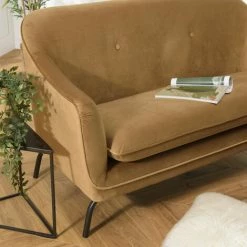 MACABANE NOE - Canapé ROME 2 Places Couleur Camel Pieds Métal Noir - Camel -MACABANE Elegant store 27588261 4