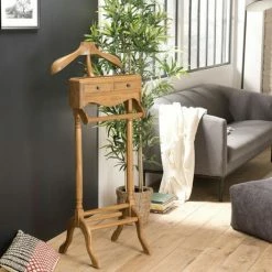 MACABANE AYAN - Valet De Chambre Bois Teck Marron - Miel