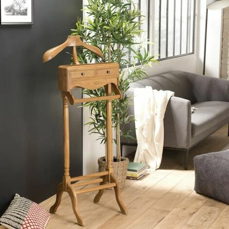 MACABANE AYAN - Valet De Chambre Bois Teck Marron - Miel 3 MACABANE AYAN - Valet De Chambre Bois Teck Marron - Miel