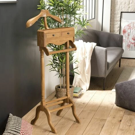 MACABANE AYAN - Valet De Chambre Bois Teck Marron - Miel 5 MACABANE AYAN - Valet De Chambre Bois Teck Marron - Miel – Image 3