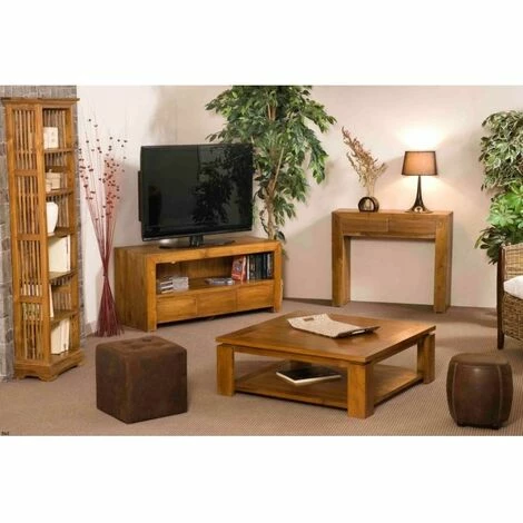 MACABANE AYAN - Étagère Bibliothèque Marron 45 Cm Bois Teck - Miel 6 MACABANE AYAN - Étagère Bibliothèque Marron 45 Cm Bois Teck - Miel – Image 4