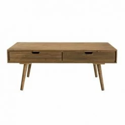 MACABANE ANDREW - Table Basse Marron Scandi Rectangulaire 4 Tiroirs Bois Sapin - Cannelle Vieillie -MACABANE Elegant store 30439059 5