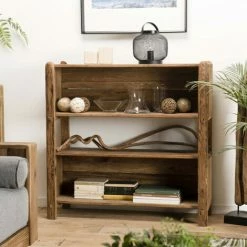 MACABANE ANDRIAN - Étagère Marron 3 Niveaux Bois Pin Recyclé - Naturelle -MACABANE Elegant store 30439195 5