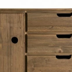 MACABANE ANDREW - Buffet Scandi Marron Bois 2 Portes 3 Tiroirs Sapin - Cannelle Vieillie -MACABANE Elegant store 30439716 3