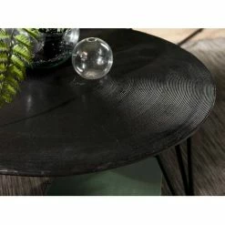 MACABANE JONAS - Table Basse Ronde 75x75cm Aluminium Noir Pieds épingles Métal Noir - Noir -MACABANE Elegant store 30467229 3