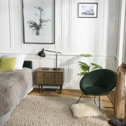 MACABANE ERNESTO - Chevet Marron 2 Tiroirs Acacia Pieds Métal Noir - Marron -MACABANE Elegant store 30467588 4