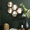 MACABANE ALIDA - Miroir 'S' Marron Structure Bois Teck Recyclé Forme Hexagone - Marron -MACABANE Elegant store 34272818 1