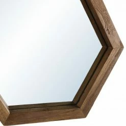 MACABANE ALIDA - Miroir 'S' Marron Structure Bois Teck Recyclé Forme Hexagone - Marron 11 MACABANE ALIDA - Miroir 'S' Marron Structure Bois Teck Recyclé Forme Hexagone - Marron -MACABANE Elegant store 34272818 5