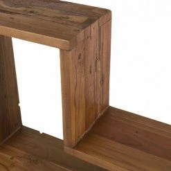 MACABANE ALIDA - Étagère Murale Marron Forme 'L' 1 Niche Bois Teck Recyclé - Marron -MACABANE Elegant store 34272822 3