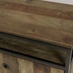 MACABANE ALIDA - Buffet Marron 4 Portes 1 étagère Mahogany Recyclé Et Métal Noir - Marron -MACABANE Elegant store 34272923 3