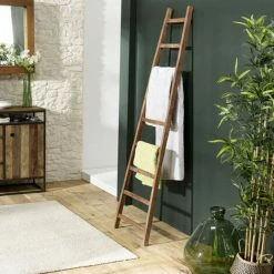 MACABANE ALIDA - Porte Serviettes Haut Marron Bois Teck Recyclé - Marron -MACABANE Elegant store 34272924 5