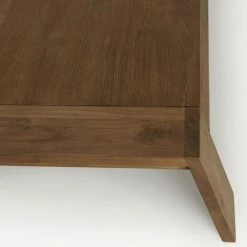 MACABANE ALIDA - Table Basse Carrée Marron 115x100cm Pieds Inclinés Bois Teck Recyclé - Marron -MACABANE Elegant store 34272957 3