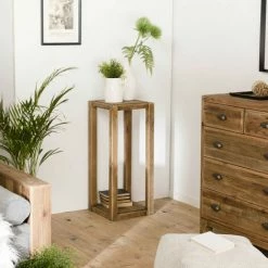 MACABANE ANDRIAN - Sellette Marron Bois Pin Recyclé - Naturelle