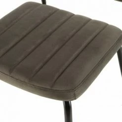 MACABANE ALBANE - Chaise Velours Gris Foncé Pieds Métal Noir - Gris Foncé 9 MACABANE ALBANE - Chaise Velours Gris Foncé Pieds Métal Noir - Gris Foncé -MACABANE Elegant store 41641361 3
