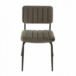 MACABANE ALBANE - Chaise Velours Gris Foncé Pieds Métal Noir - Gris Foncé 11 MACABANE ALBANE - Chaise Velours Gris Foncé Pieds Métal Noir - Gris Foncé -MACABANE Elegant store 41641361 5