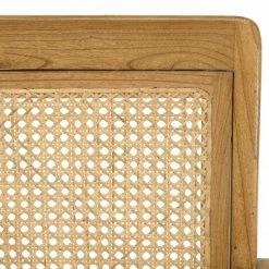 MACABANE ERIS - Fauteuil Marron Clair Mindi Et Cannage - Marron (miel Clair) -MACABANE Elegant store 41642052 3